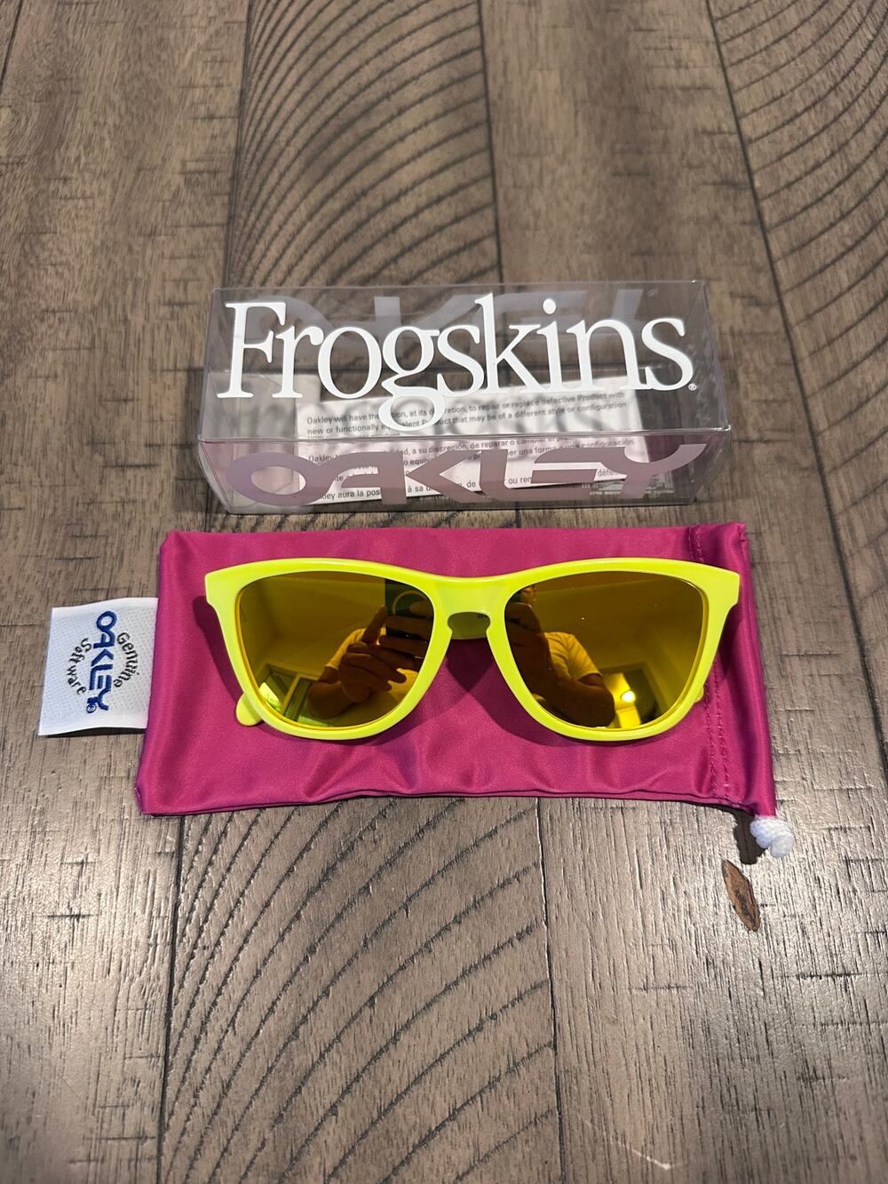 Oakley Frogskins Sunglasses Neon Yellow / Fire Iridium OO9013-200 w/ Box New